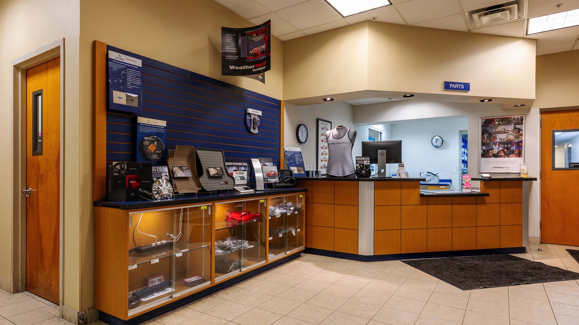 Parts department counter at AutoNation Acura North Orlando