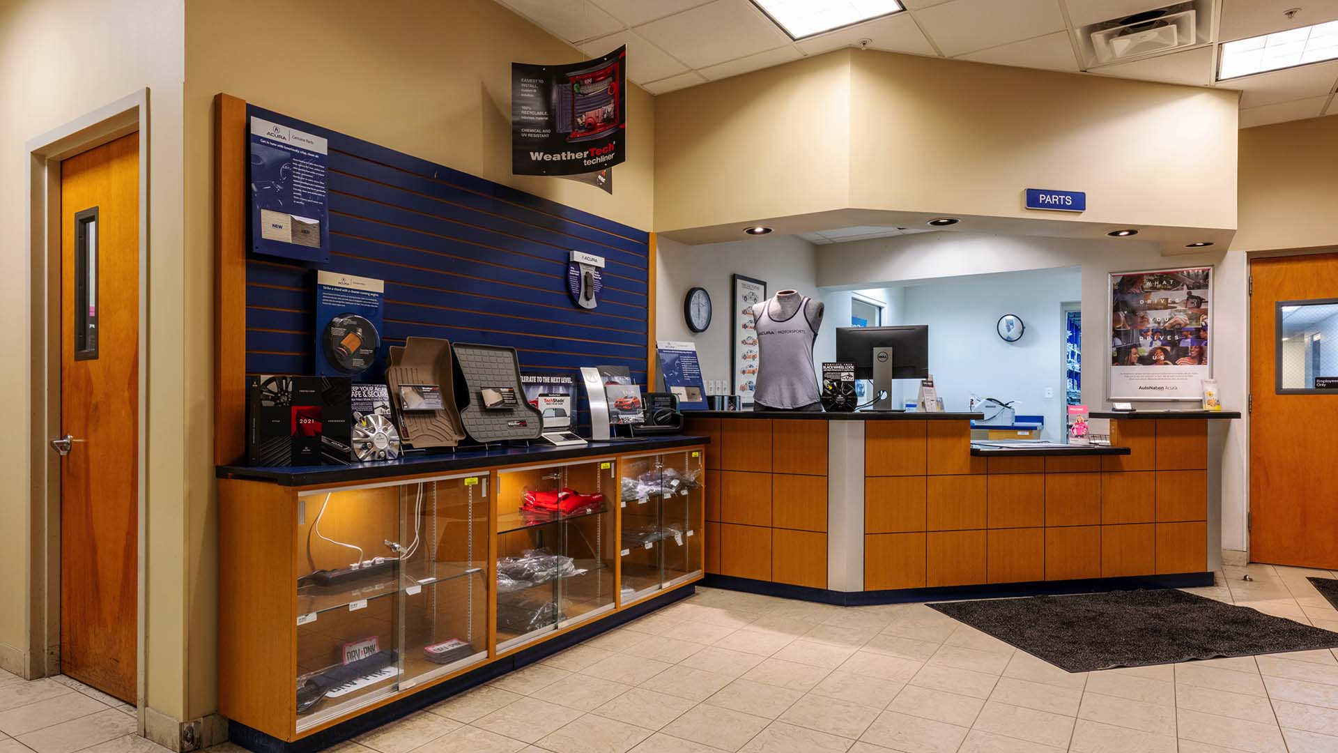 Parts department counter at AutoNation Acura North Orlando