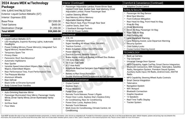 2024 Acura MDX Technology Package - Photo 53