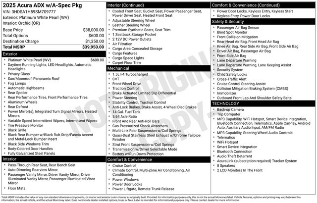 2025 Acura ADX A-Spec Package - Photo 38