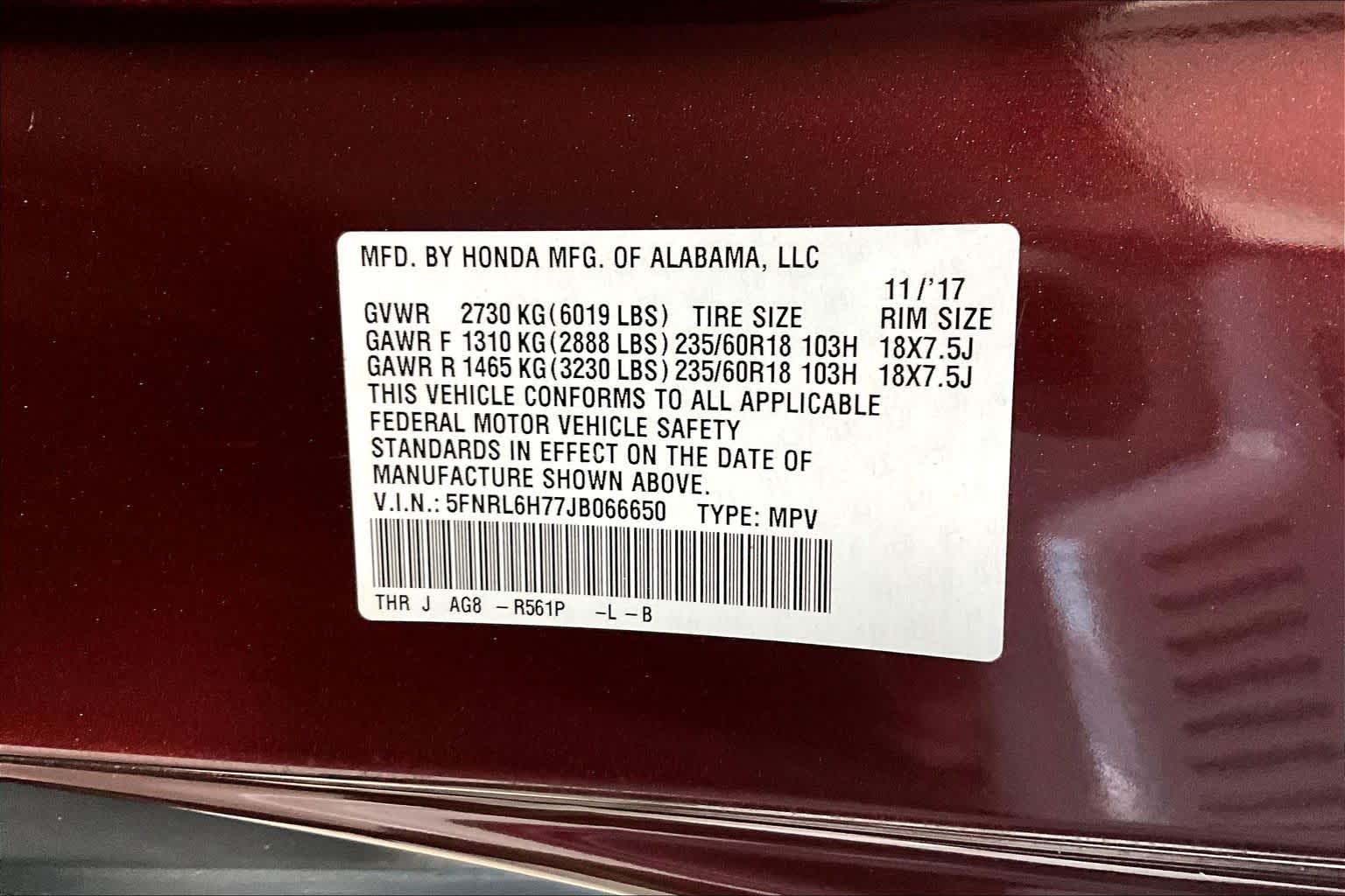 Thumbnail: 2018 Honda Odyssey - 18