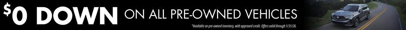 $0 Down on All Pre-Owned Vehicles