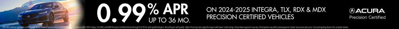 0.99% APR on select Acura Precision Certified Vehicles