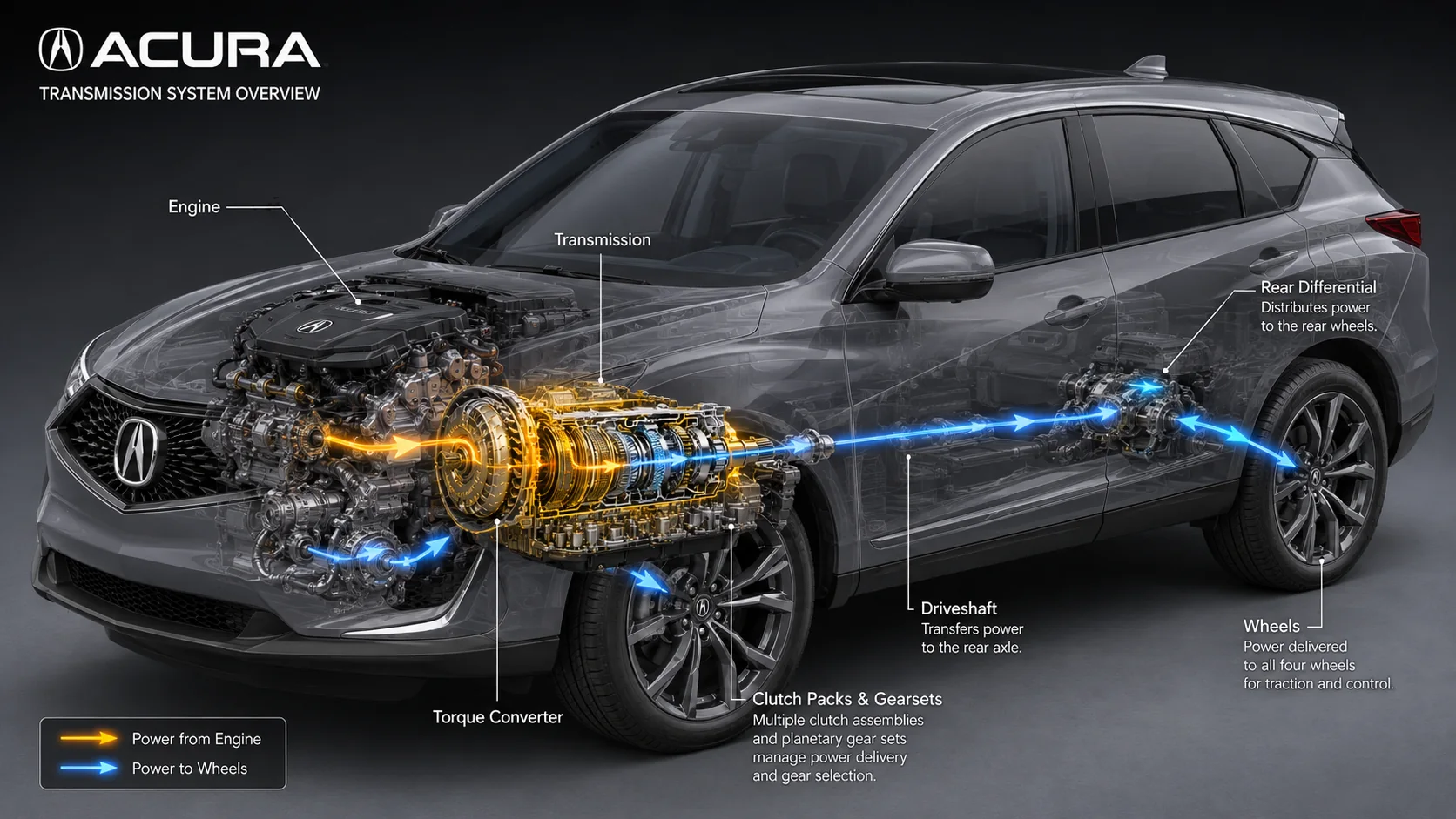 Acura transmission service model image for Maintenance Minder Code 3 section