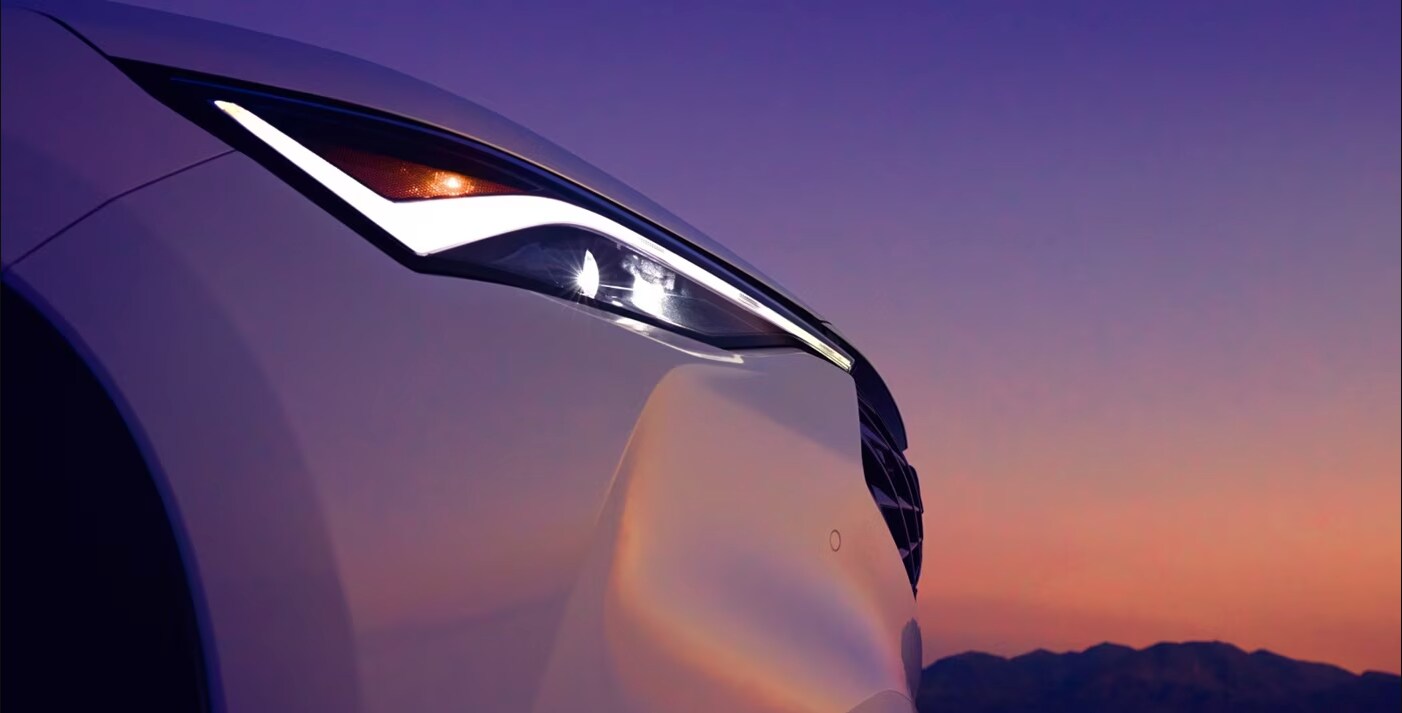 Close-up of a used Acura ADX featuring signature LED headlights in West Palm Beach, Florida