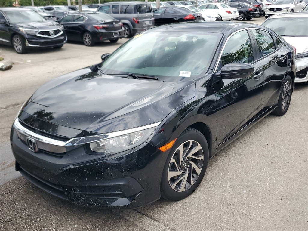 Used 2018 Honda Civic EX with VIN 2HGFC2F72JH511760 for sale in Pembroke Pines, FL