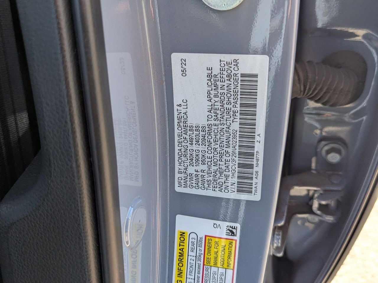 Used 2022 Sonic Gray Pearl Honda Sport image 31