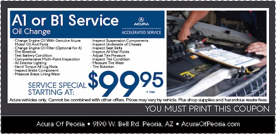 acura a1 service special