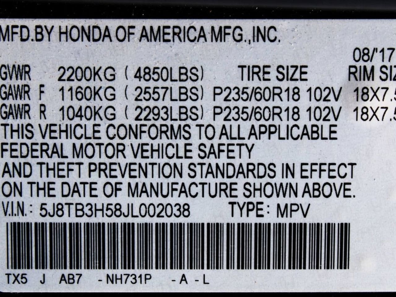 Used 2018 Crystal Black Pearl Acura Technology Package image 36