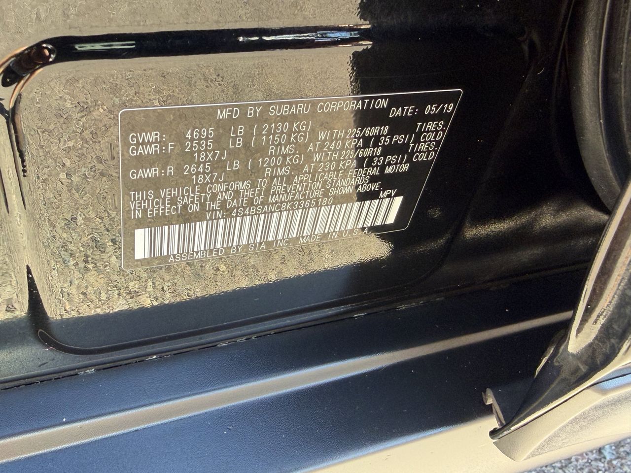 Used 2019 Crystal Black Silica Subaru 2.5i Limited image 35