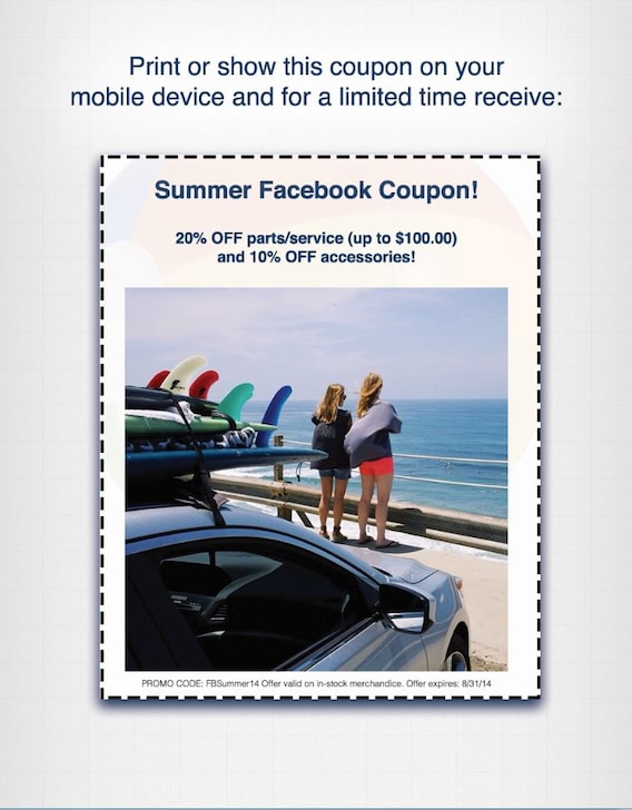 Summer Facebook Coupon Acura Of Serramonte