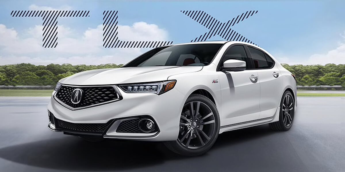Front shot of 2019 Acura TLX in white