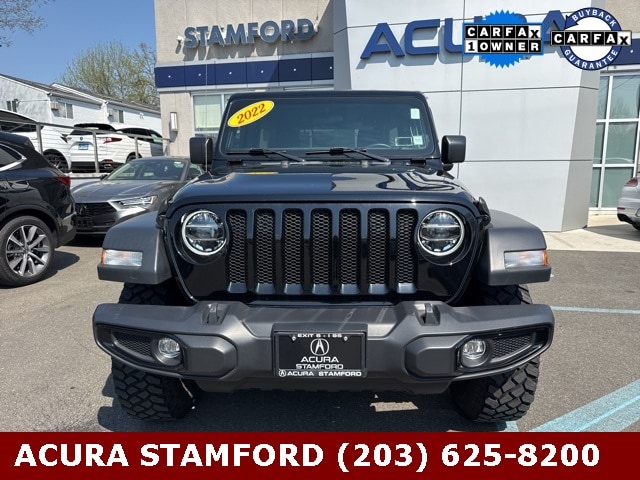 Used 2022 Jeep Wrangler Unlimited Willys with VIN 1C4HJXDN1NW154655 for sale in Stamford, CT