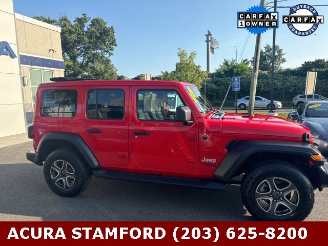 Used 2021 Jeep Wrangler Unlimited Sport S with VIN 1C4HJXDN6MW566908 for sale in Stamford, CT