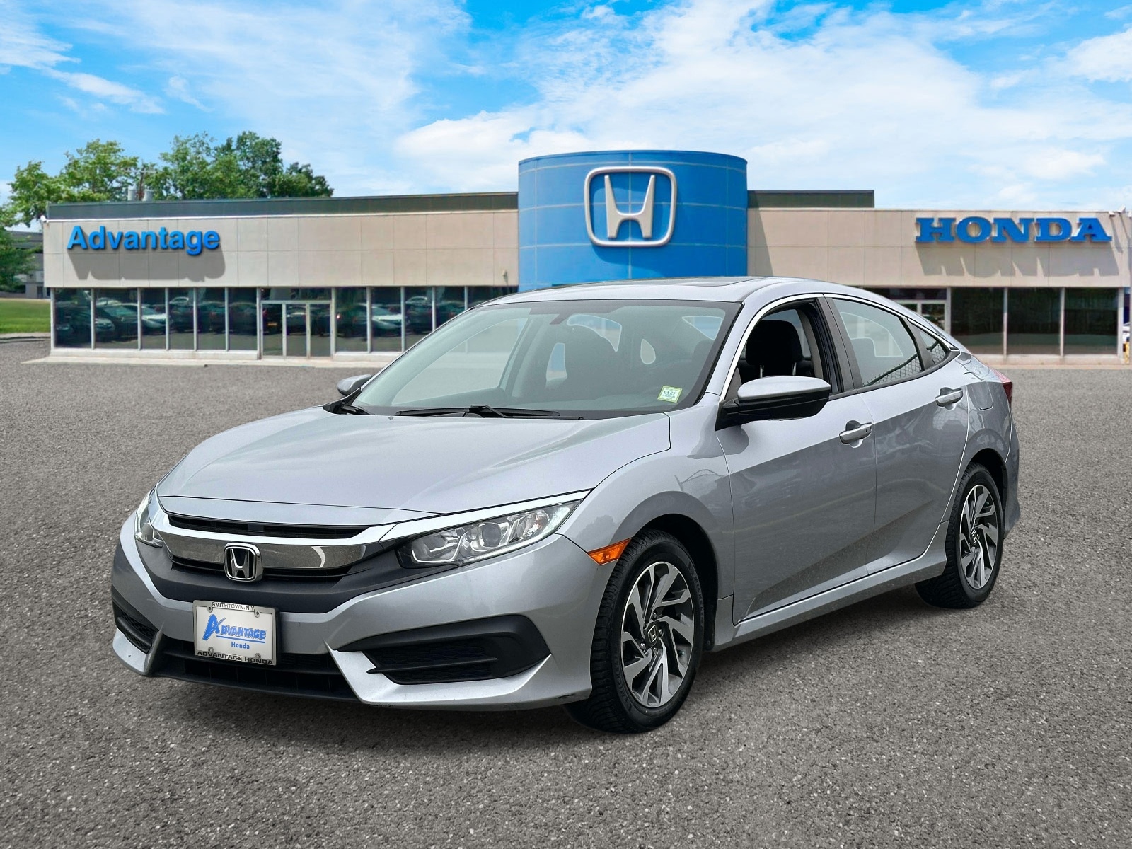 Certified 2018 Honda Civic EX with VIN 2HGFC2F74JH577842 for sale in Saint James, NY