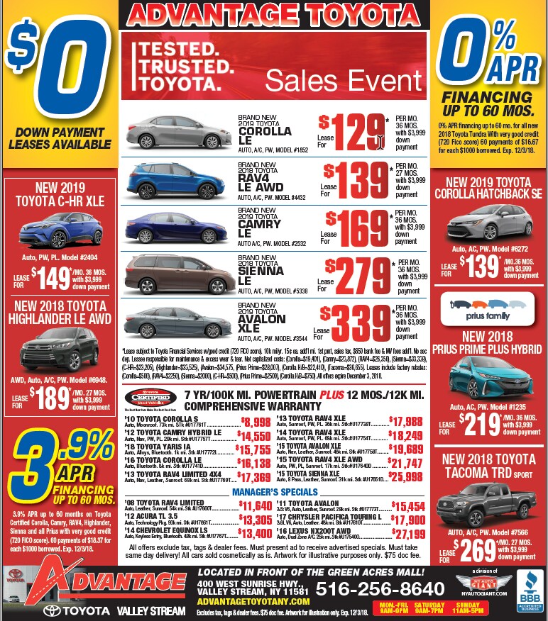 Toyota Specials Toyota Sales