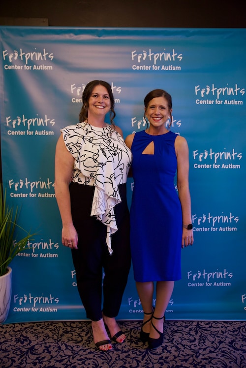 Footprints Center for Autism founders Erin Bolyard and Nicole Best at the annual Blue Carpet Affair.