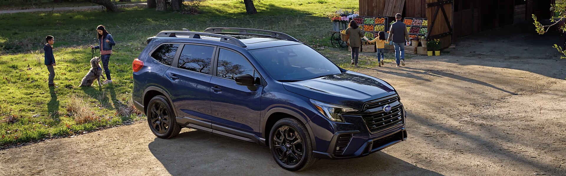 2024 Subaru Ascent parking on a farm family trip