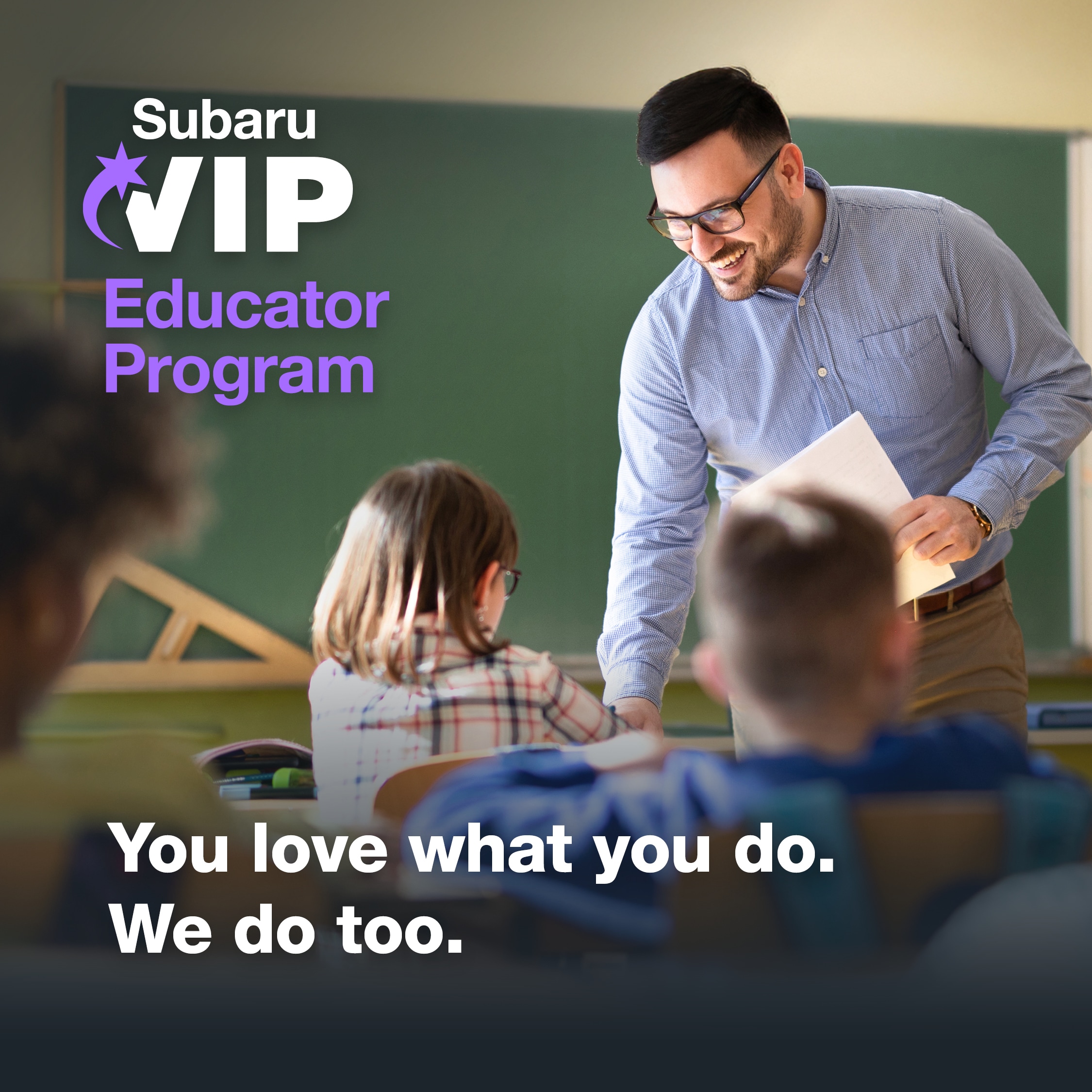 Teacher with students
