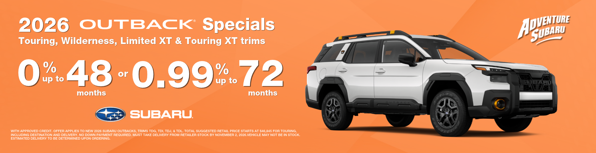 October Outback Specials at Adventure Subaru