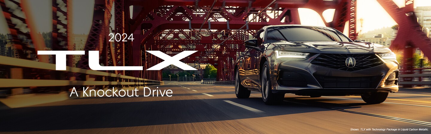 2024 TLX A Knockout Drive Shown: TLX with Technology Package in Liquid Carbon Metallic.
