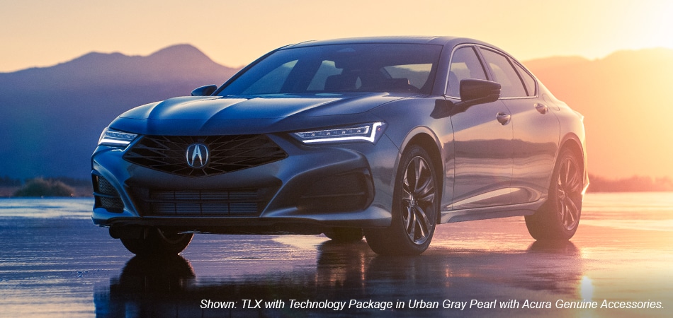 Shown: TLX with Technology Package in Urban Gray Pearl with Acura Genuine Accessories.