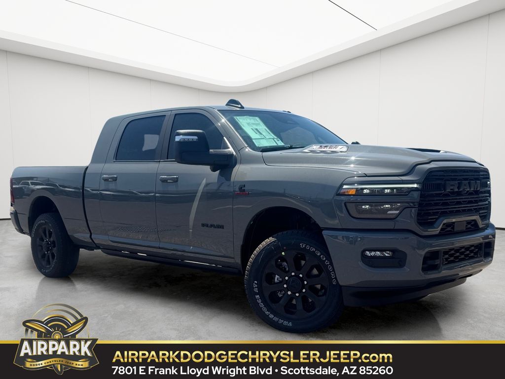 Ceramic Gray 2026 RAM 3500 Laramie Mega Cab 4WD Pickup Truck Four-Wheel Drive 8-Speed Automatic
