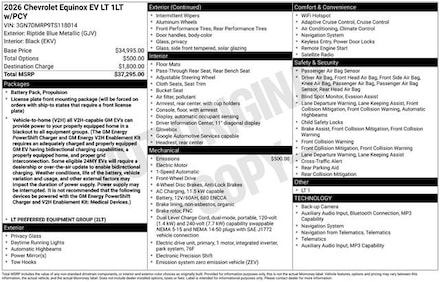 2026 Chevrolet Equinox EV LT SUV