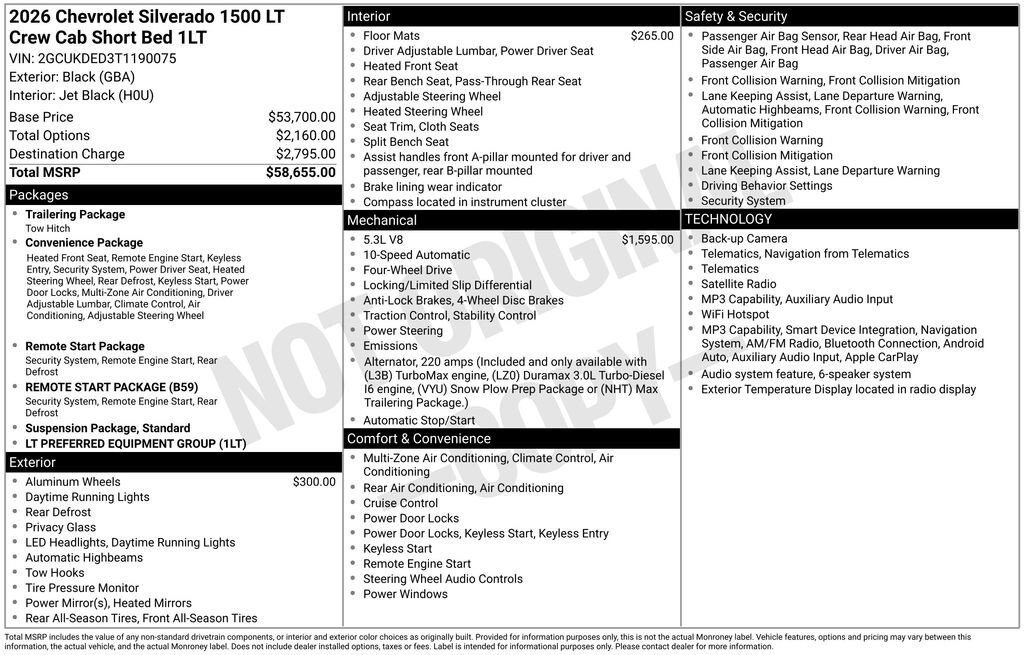 New 2026 Chevrolet Silverado 1500 LT Truck