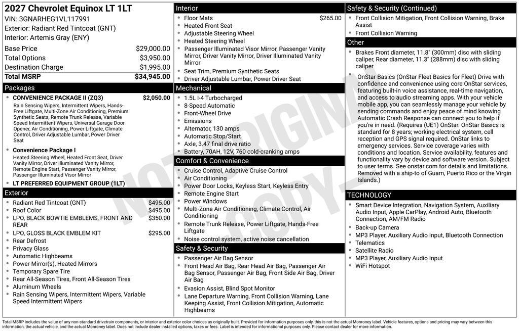 New 2027 Chevrolet Equinox LT SUV