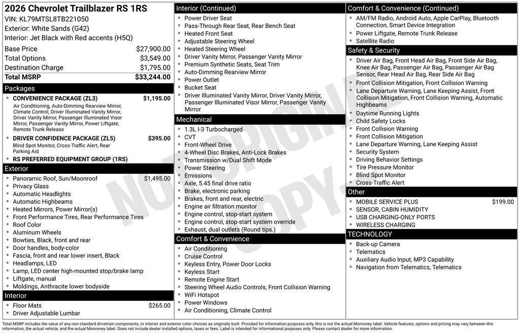 New 2026 Chevrolet Trailblazer RS SUV