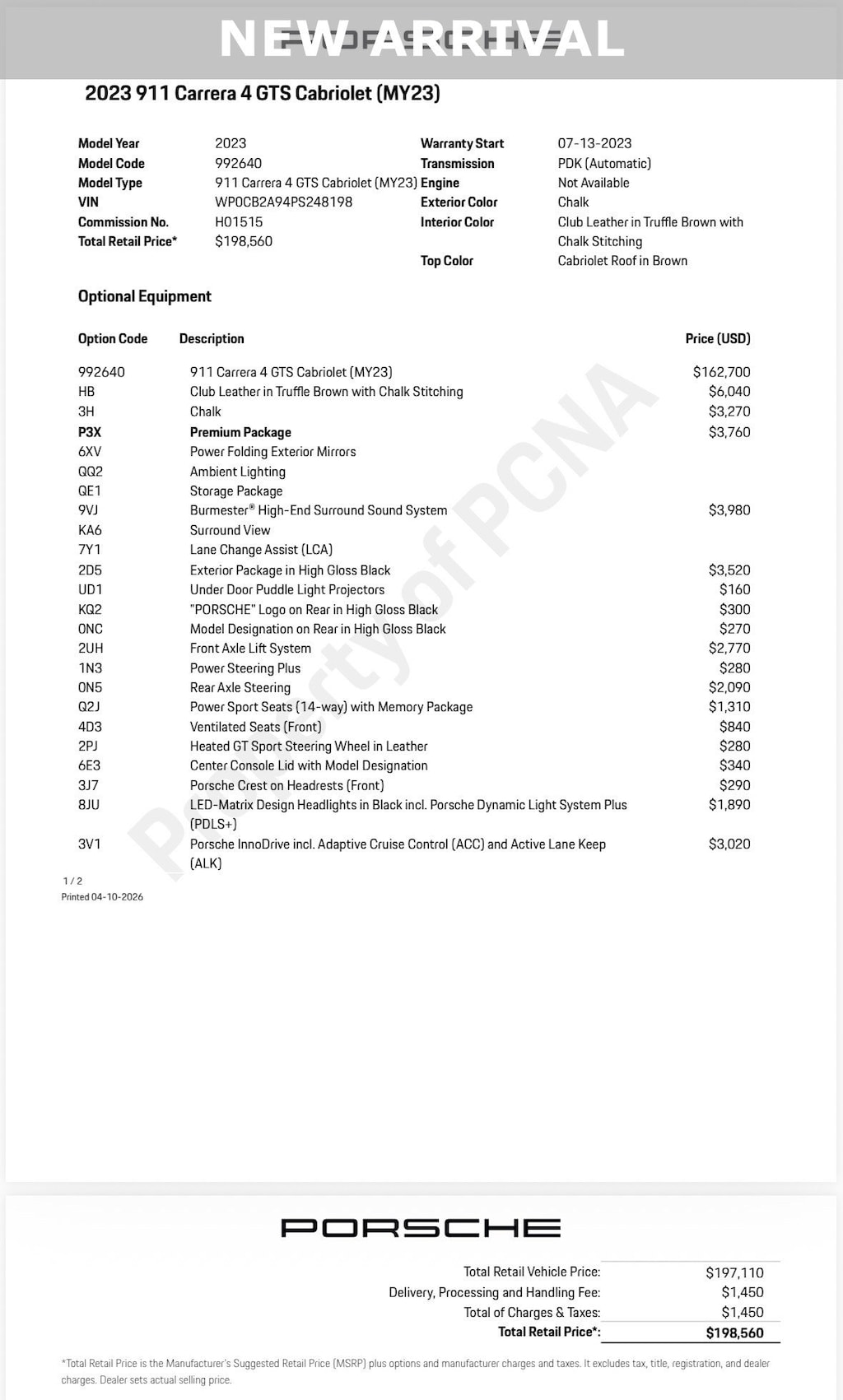 Used 2023 Porsche 911 Carrera Convertible