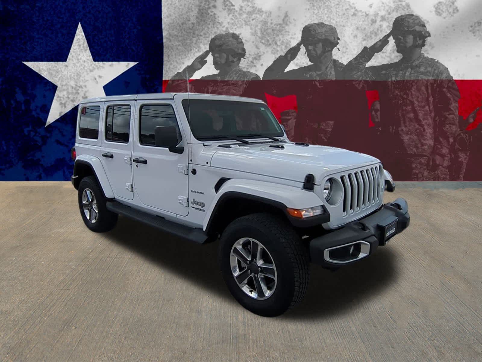 Used 2022 Jeep Wrangler Unlimited Sahara with VIN 1C4HJXEMXNW243064 for sale in Killeen, TX