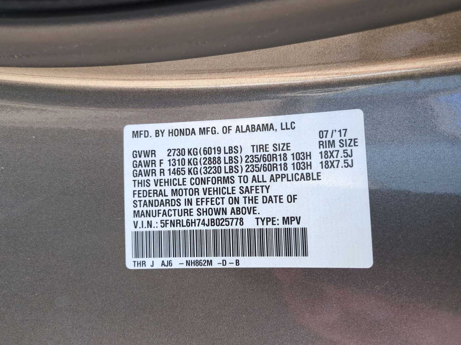 Thumbnail: 2018 Honda Odyssey - 35