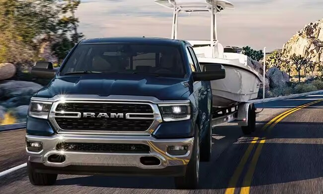 2023 Ram-1500 hauling a boat.