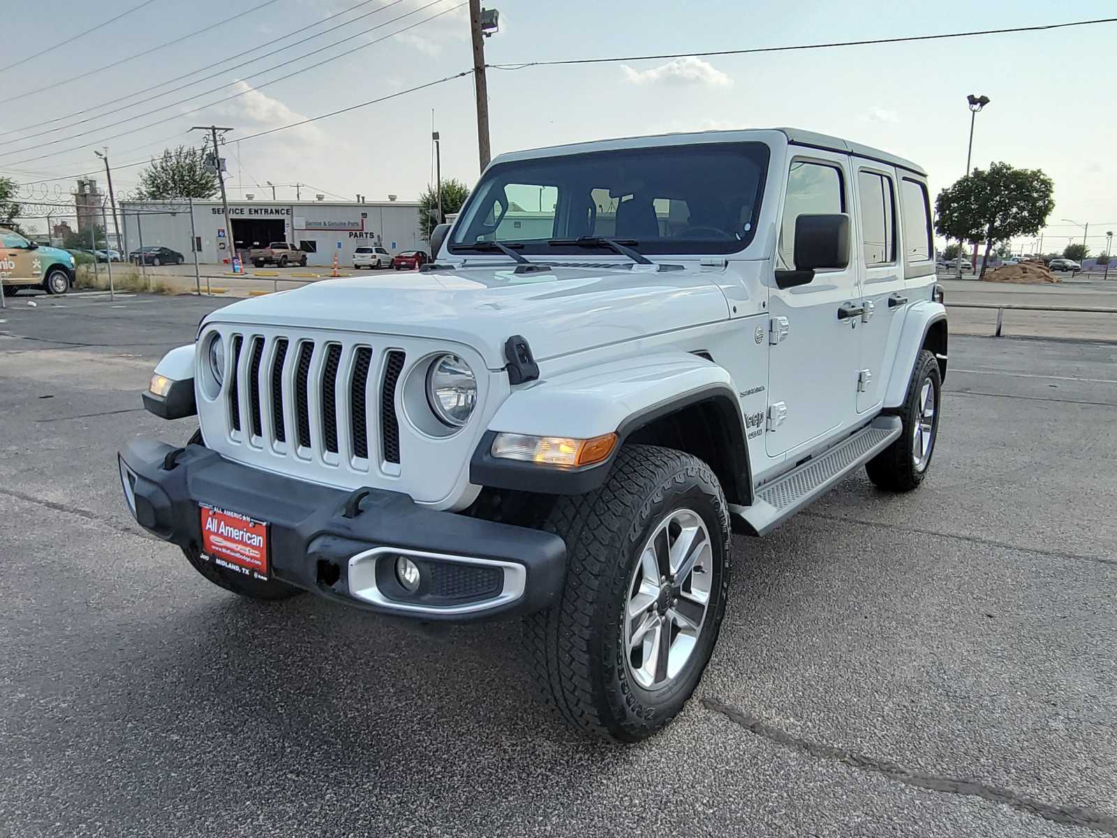 Certified 2020 Jeep Wrangler Unlimited Sahara with VIN 1C4HJXEN5LW161412 for sale in Midland, TX