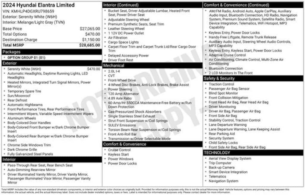 Used 2024 Hyundai Elantra Limited Sedan