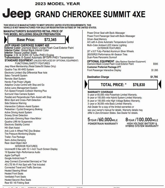 Used 2023 Jeep Grand Cherokee Summit 4xe with VIN 1C4RJYE61P8893162 for sale in Nashua, NH