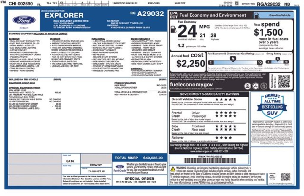 Used 2024 Ford Explorer Limited SUV
