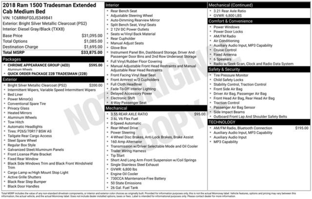 Used 2018 Ram 1500 Tradesman Truck