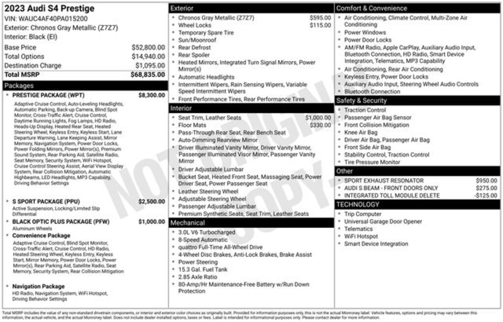 Used 2023 Audi S4 3.0T Prestige Sedan