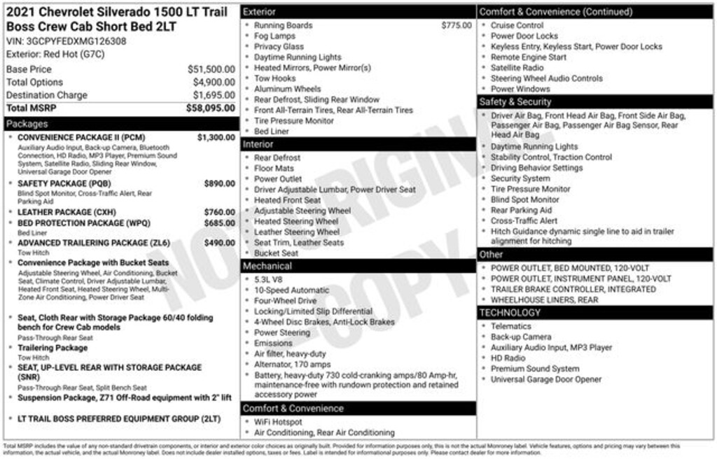 Used 2021 Chevrolet Silverado 1500 LT Trail Boss Truck