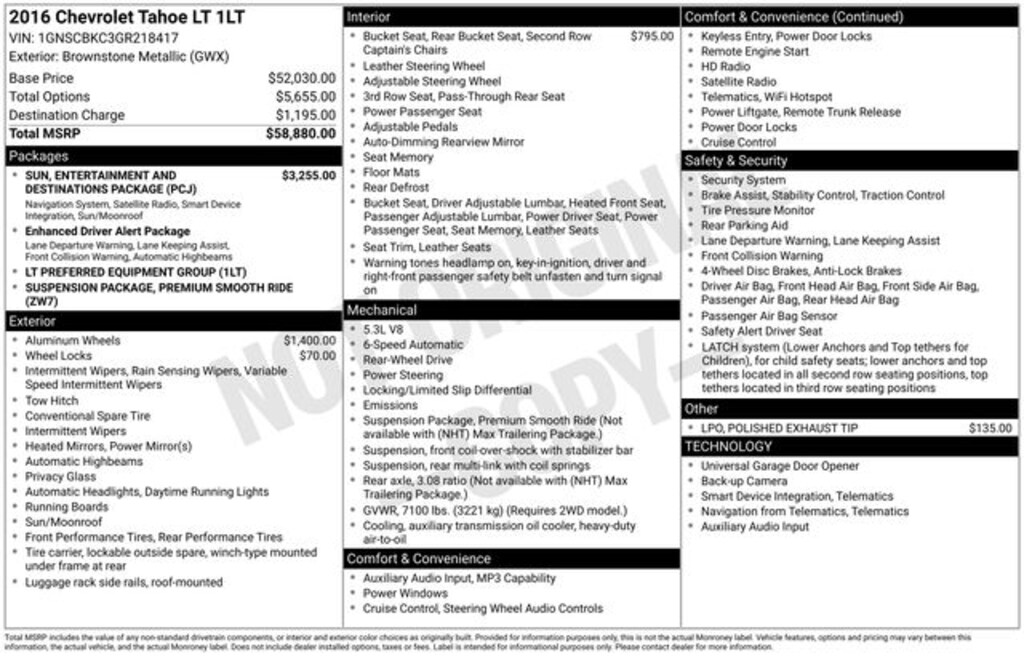 Used 2016 Chevrolet Tahoe LT SUV