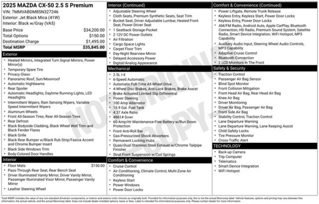 Used 2025 Mazda CX-50 2.5 S Premium Package SUV