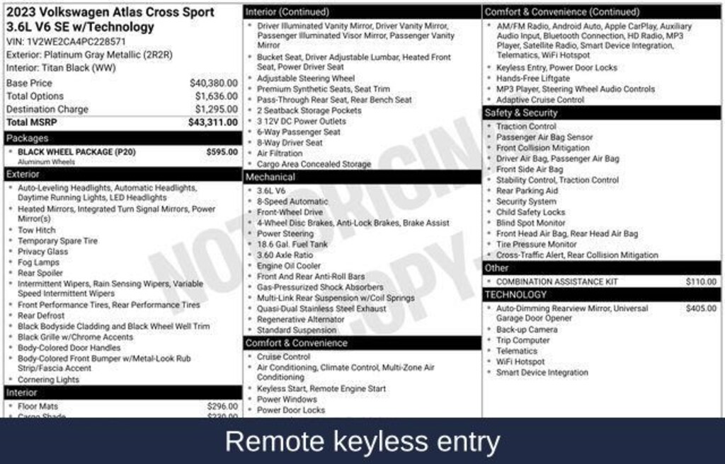 Used 2023 Volkswagen Atlas Cross Sport 3.6L V6 SE w/Technology SUV