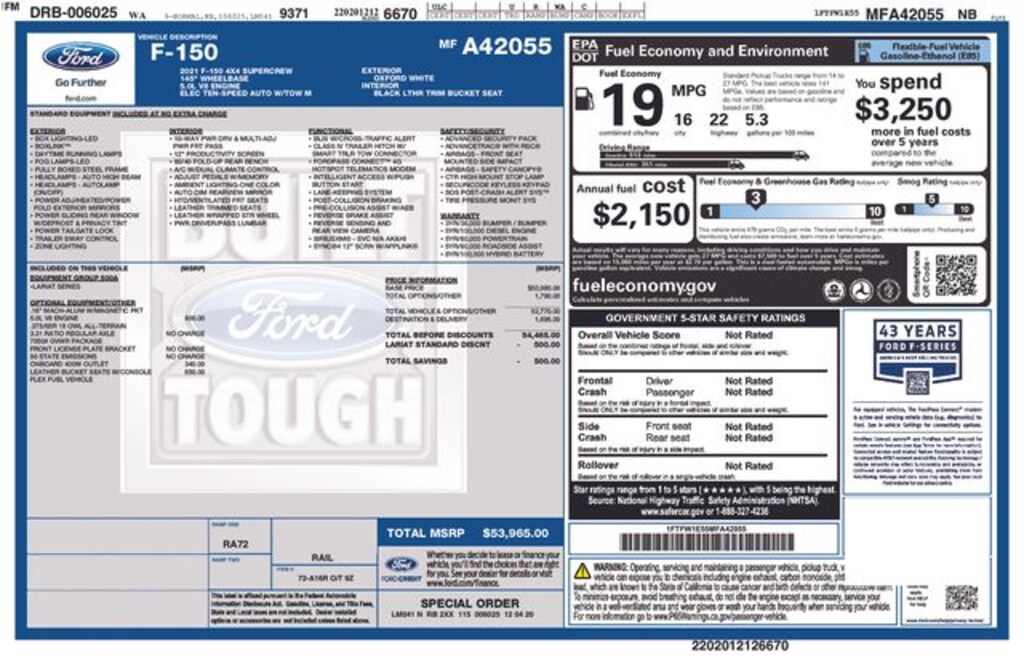 Used 2021 Ford F-150 Lariat Truck