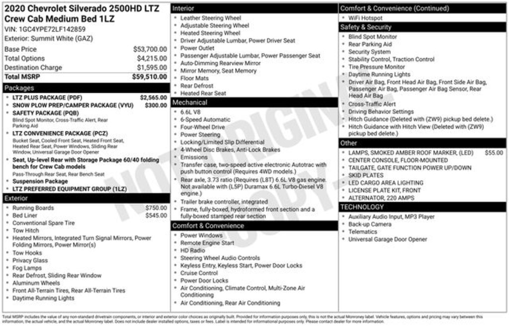 Used 2020 Chevrolet Silverado 2500HD LTZ Truck