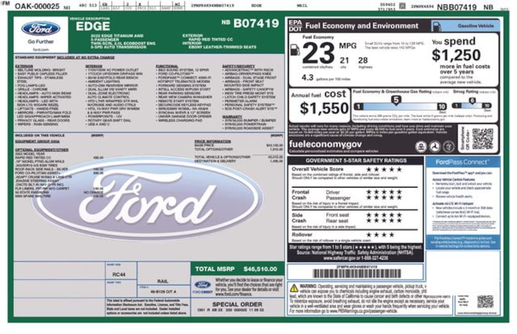 Used 2022 Ford Edge Titanium SUV