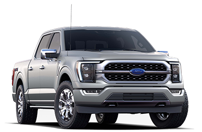 2021 Ford F-150 Platinum Model side view in silver color.