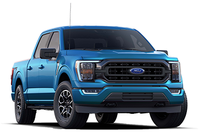 22021 Ford F-150 XLT Model side view in blue color.